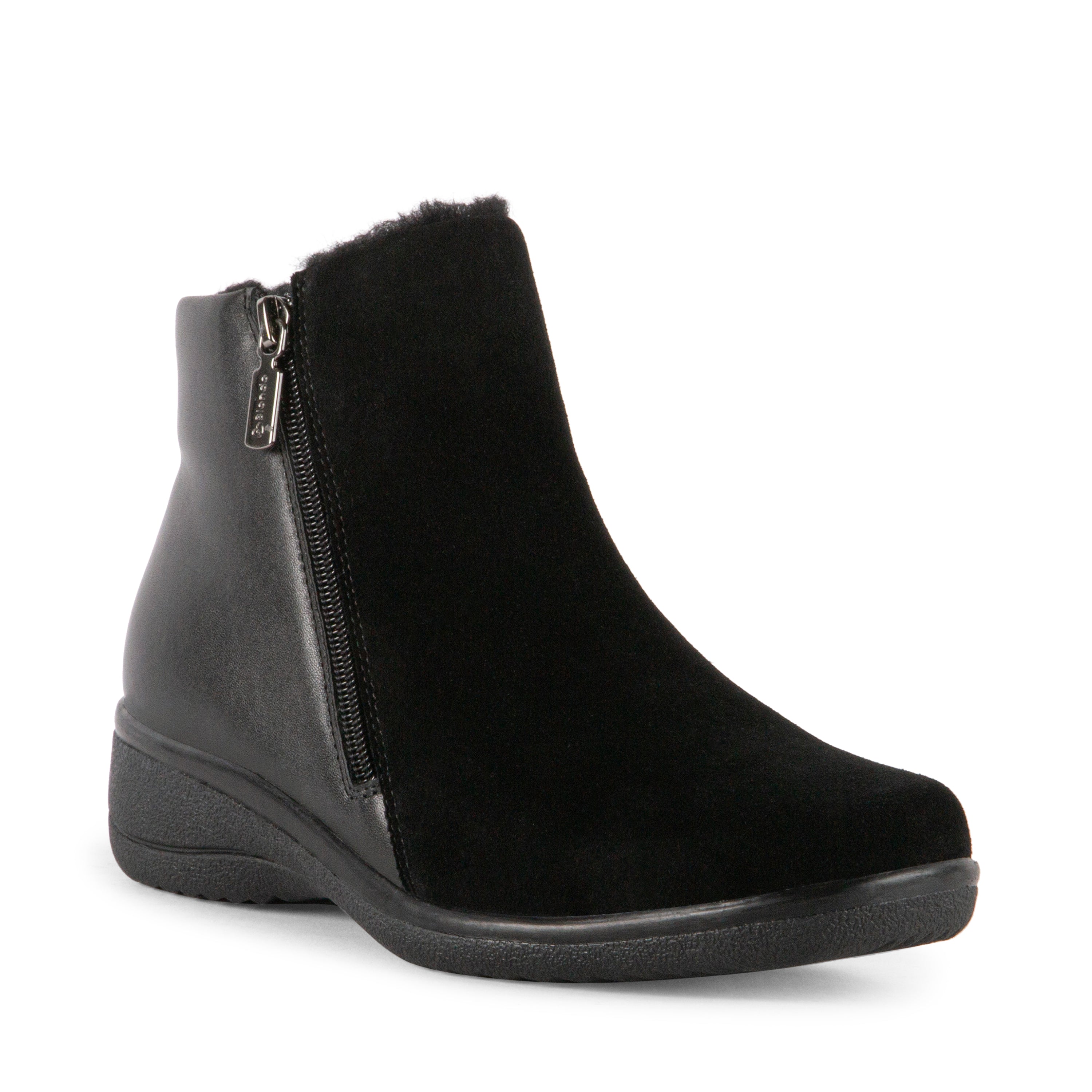 BLACK LEATHER/SUEDE