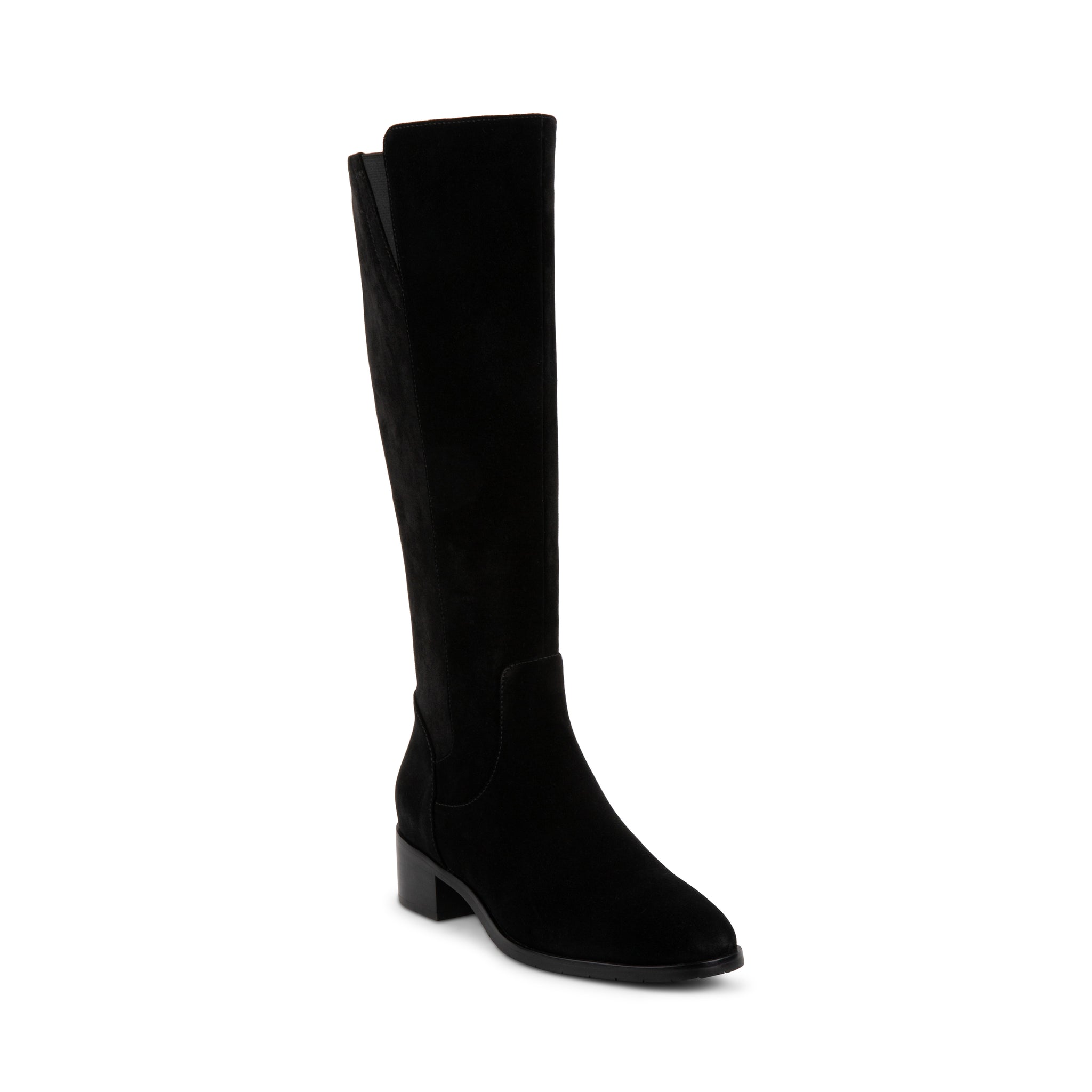 Black suede stretch boots hotsell