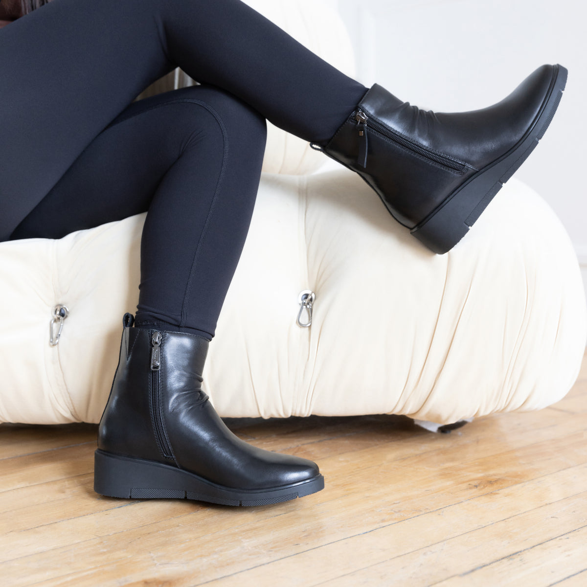 Ladies Boots Liberty Black Short Boots LIBERTY Black Leather Ankle