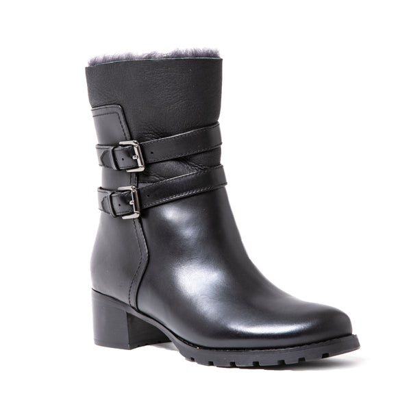 FABIANA Black Leather Boots | Women's Waterproof Boots – Blondo