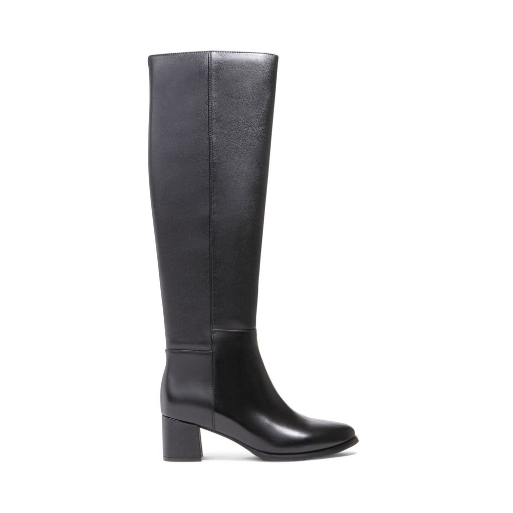 BIRDIE Black Knee High Leather Boots Women's Waterproof Winter