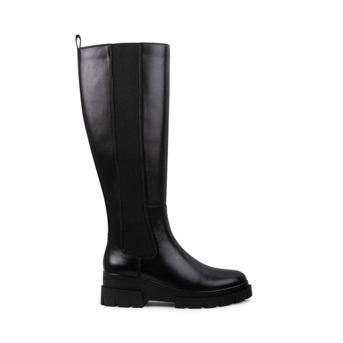 Ladies Spot On Buckle Detailed Wide Fit Mid-Calf Boots F5R1200